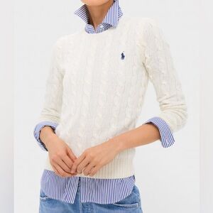 Polo by Ralph Lauren White Cable Knit Sweater